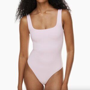 Aritzia contour squareneck bodysuit pink xs